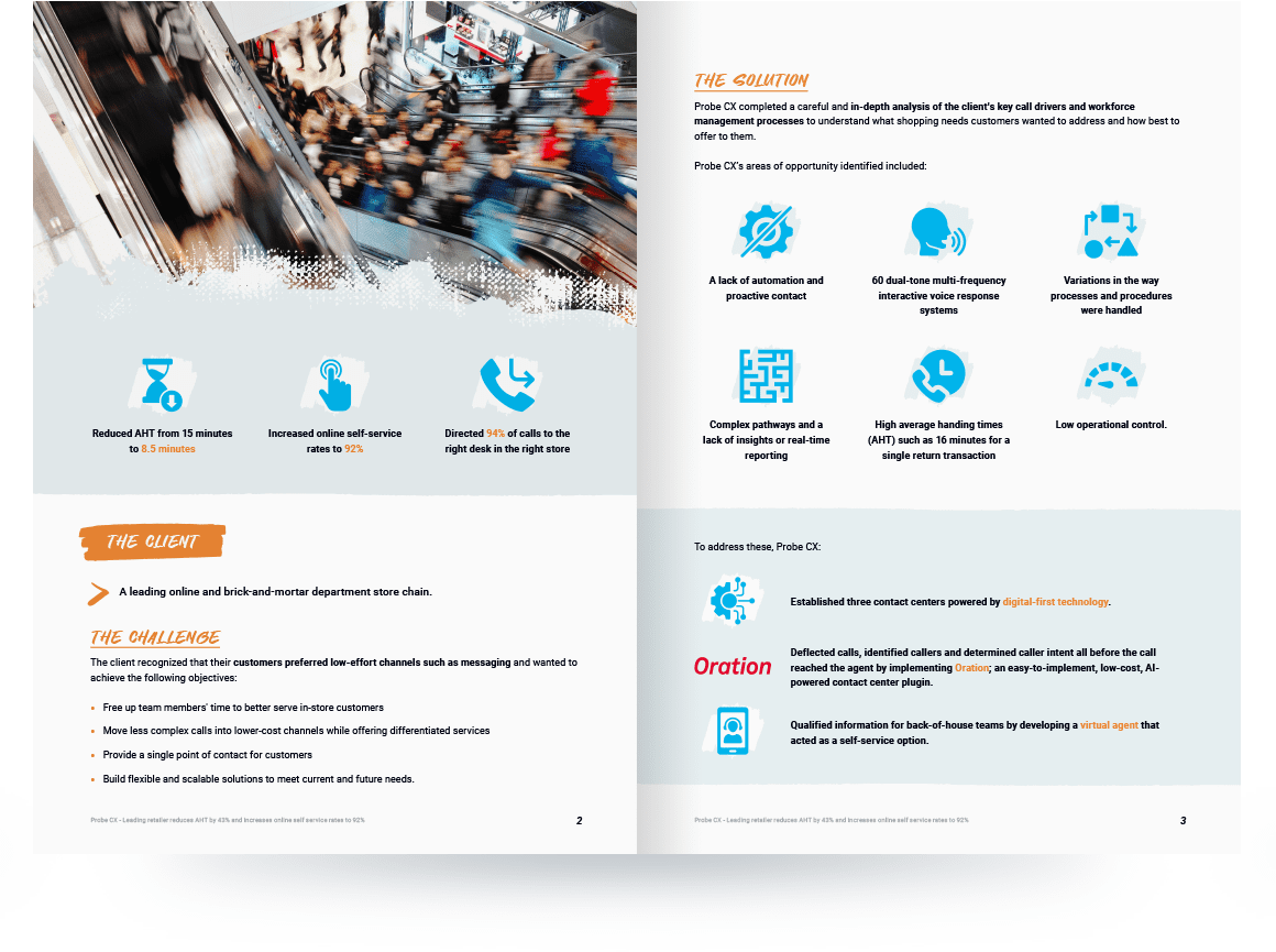 P_US_inside_Leading retailer reduces AHT by 43% and increases online self service rates to 92%_SEP2023